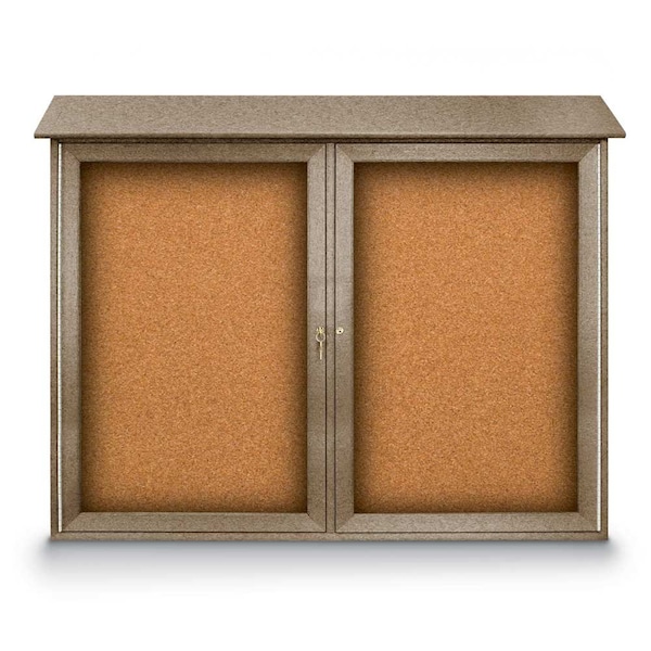 Indoor Enclosed Combo Board, 48"x36", Satin Frame/Burgundy & Amethyst